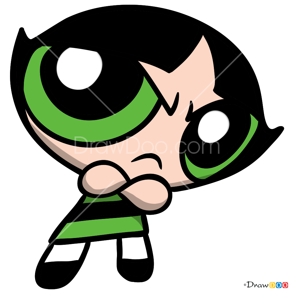 how to draw buttercup from powerpuff girls